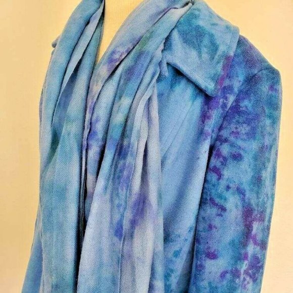 Lands End long Wool Coat navy Blue purple Green gray 14 16 plus large XXL tiedye